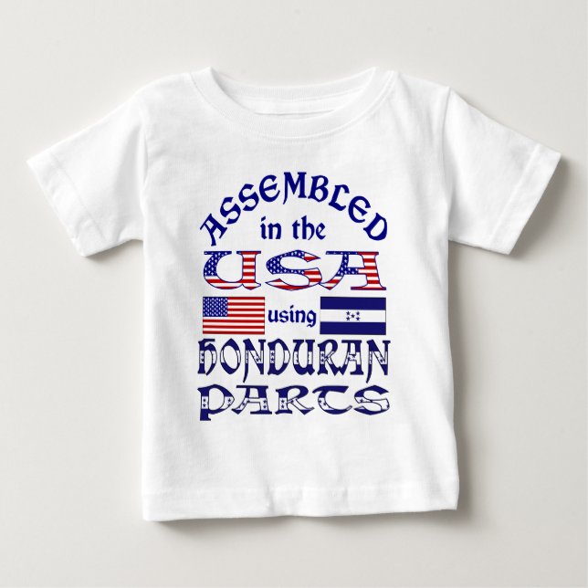 Camiseta Para Bebê Peças Hondurenhas Frente (Frente)