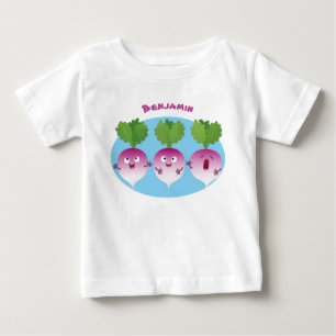 Camiseta Para Bebê Pedra de desenho animado de verduras e verduras