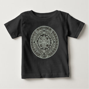 Camiseta Para Bebê Pedra do Sol Asteca Mexicana Calendário Maia 1