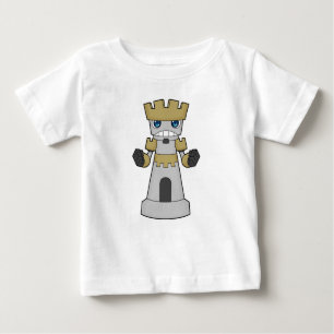 Camiseta Para Bebê Pedra do Xadrez Rook Chess