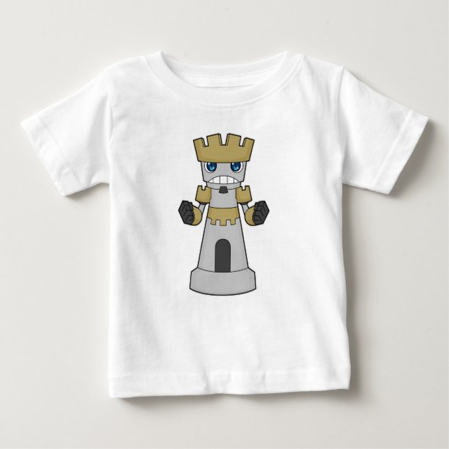 Camiseta Para Bebê Pedra do Xadrez Rook Chess (Frente)