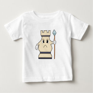 Camiseta Para Bebê Pedra do xadrez Rook em Chess.PNG