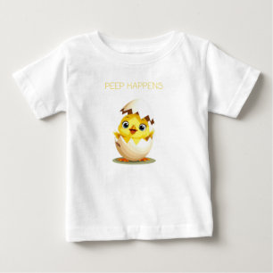 Camiseta Para Bebê Peep Happenes" Pintinho-T-Shirt