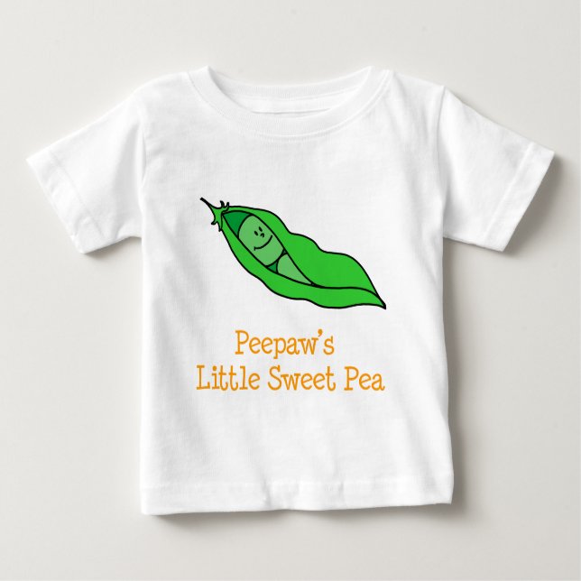 Camiseta Para Bebê Peepaw's Little Sweet Pea (Frente)