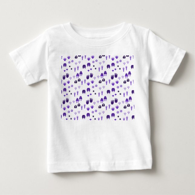 Camiseta Para Bebê Pegadas de inverno (Frente)