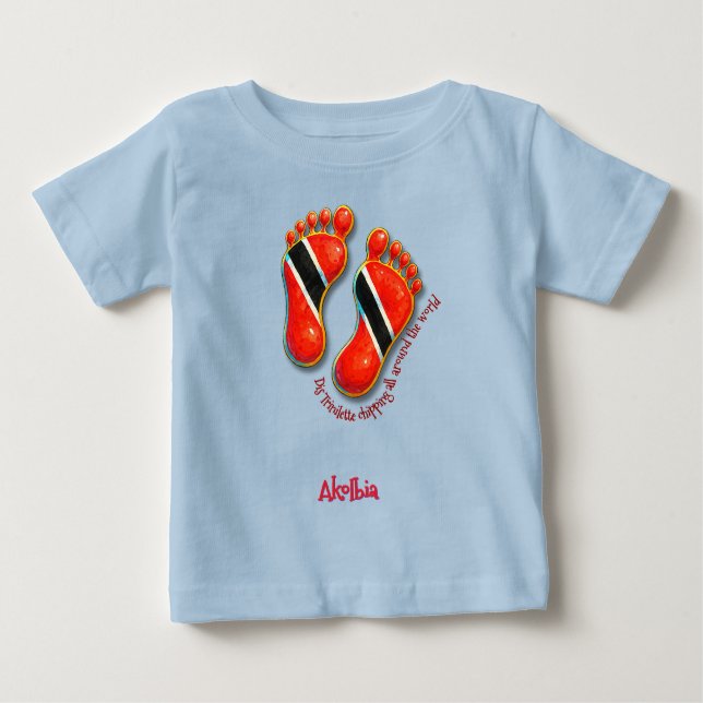 Camiseta Para Bebê Pegadas S2 Bebê Tee - Trini (Frente)