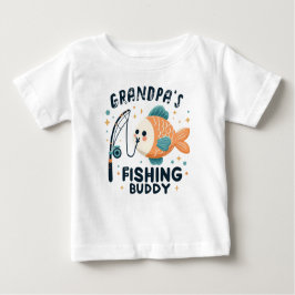 Camiseta Para Bebê Peixe-Bebê Engraçado | Bebê Buddy de Pesca do Vovô