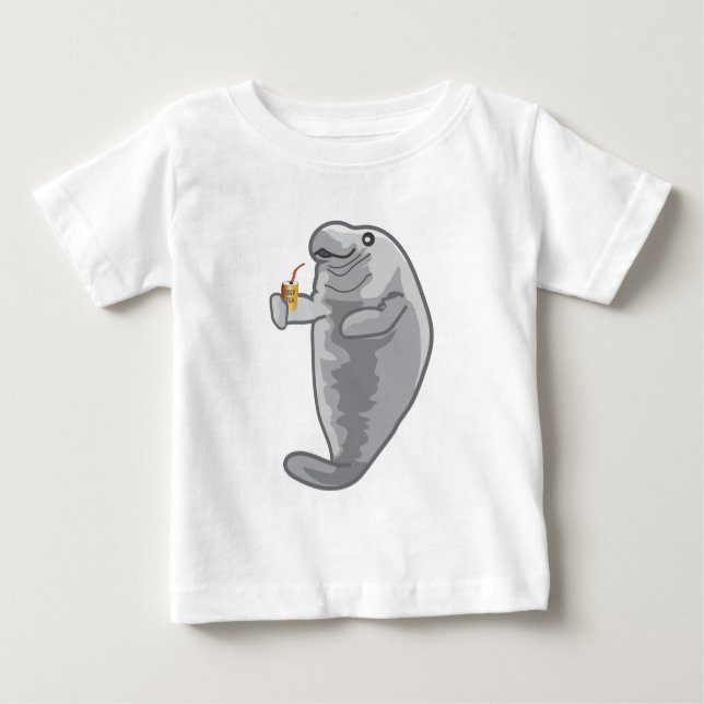 Camiseta Para Bebê Peixe-boi congelado - apenas frio (Frente)