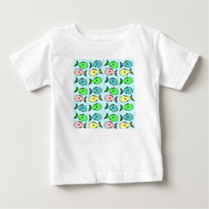 Camiseta Para Bebê Peixe Colorido - Camiseta de Bebê