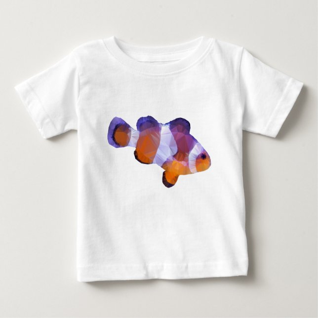 Camiseta Para Bebê Peixe de Palhaço Baixo (Frente)