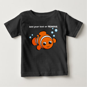 Camiseta Para Bebê Peixe de palhaço giro, de cor laranja, design de 