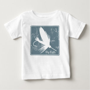Camiseta Para Bebê Peixe de Voo Azul