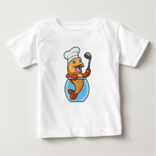 Camiseta Para Bebê Peixe em Vidro Cozinhado com Colher de Sopa