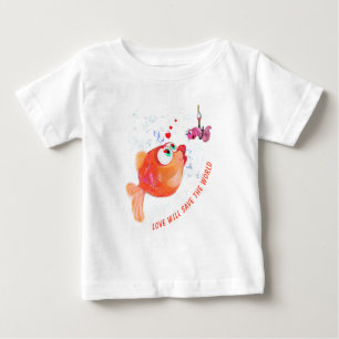 Camiseta Para Bebê Peixe Engraçado e Camiseta-Bebê