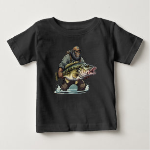 Camiseta Para Bebê Peixe-espada-grande-pescado pescador Sasquatch yet