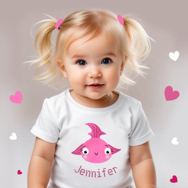 Camiseta Para Bebê Peixe fofo (Criador carregado)