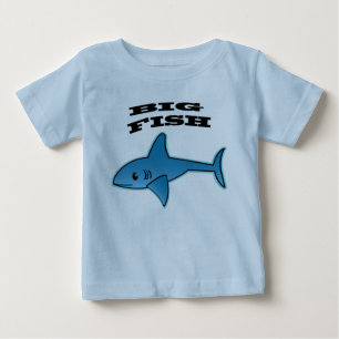 Camiseta Para Bebê Peixe Grande - Camisa-T Baby Fine Jersey