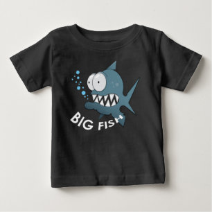 Camiseta Para Bebê Peixe Grande - Camisa-T Baby Fine Jersey