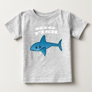 Camiseta Para Bebê Peixe Grande - Camisa-T Baby Fine Jersey
