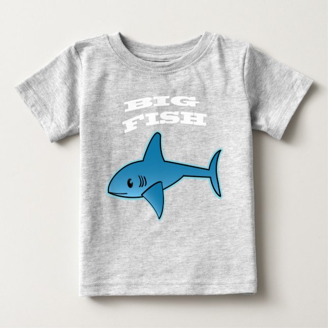 Camiseta Para Bebê Peixe Grande - Camisa-T Baby Fine Jersey (Frente)