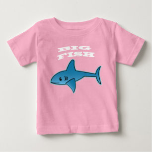 Camiseta Para Bebê Peixe Grande - Camisa-T Baby Fine Jersey