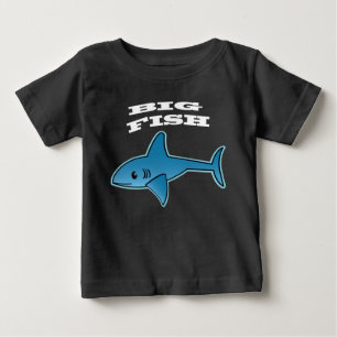 Camiseta Para Bebê Peixe Grande - Camisa-T Baby Fine Jersey