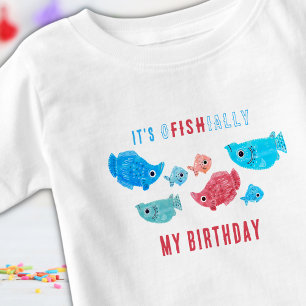 Camiseta Para Bebê Peixe Oficialmente Meu Aniversário