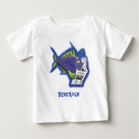 Peixe-pescador engraçado desenho animado