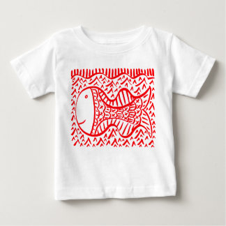 Camiseta Para Bebê Peixe Vermelho