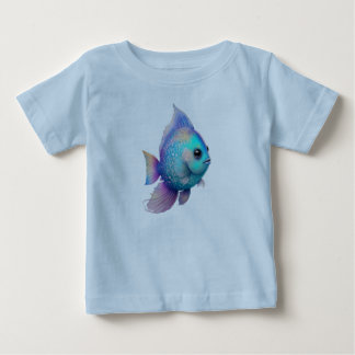 Camiseta Para Bebê Peixes Cores de Cristal