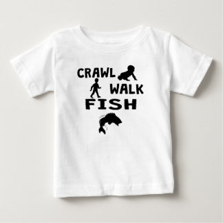 Camiseta Para Bebê Peixes da caminhada do rastejamento