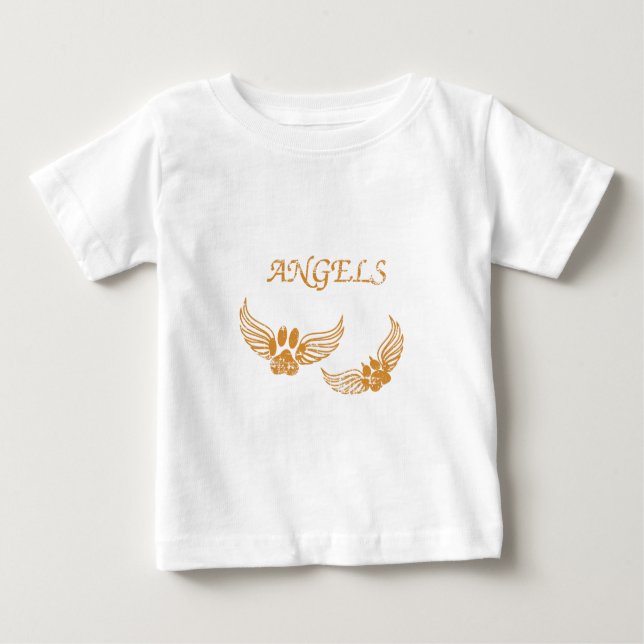 Camiseta Para Bebê Peixes de Animais de Companhia Anjo Distantes (Frente)