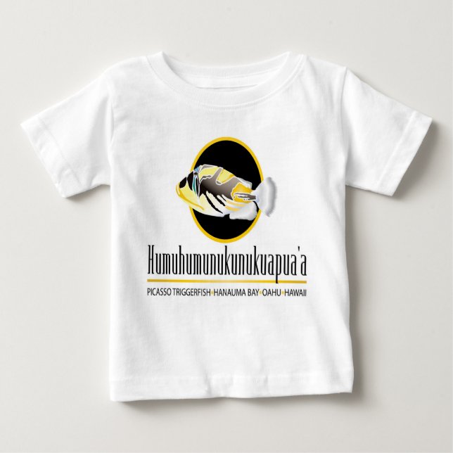 Camiseta Para Bebê Peixes do Estado do Havaí - Humuhumunukunukuapua (Frente)