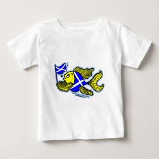 Camiseta Para Bebê Peixes escoceses com o bebê patriótico da bandeira