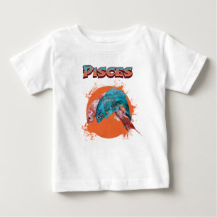 Camiseta Para Bebê Peixes Peixes Sinal de Astrologia Água do Horoscóp