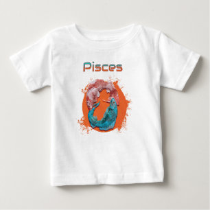 Camiseta Para Bebê Peixes Peixes Zodíaco Horóscopo Signo de Água Astr