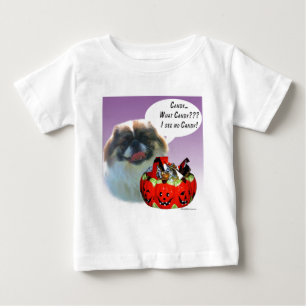 Camiseta Para Bebê Pekingese Halloween Candy