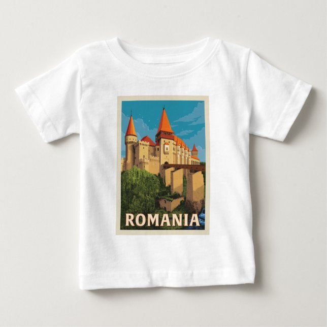 Camiseta Para Bebê Peles Castle Romênia (Frente)