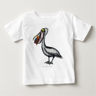 Camiseta Para Bebê Pelicano bonito engraçado com o t-shirt irritado