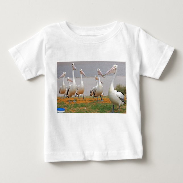 Camiseta Para Bebê Pelicanos em Kalbarri, Austrália Ocidental (Frente)