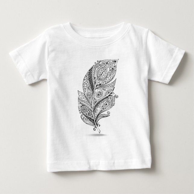 Camiseta Para Bebê Pena tribal inspirada (Frente)