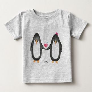 Camiseta Para Bebê Pengin Luv