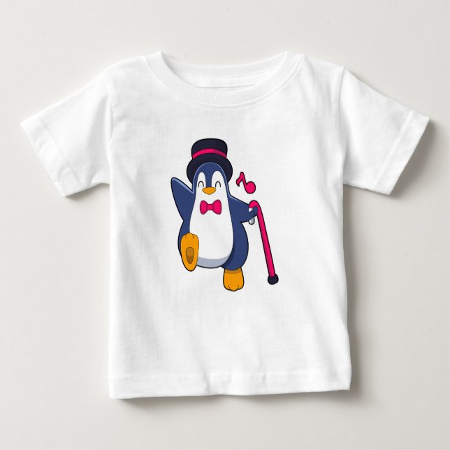 Camiseta Para Bebê Penguin como Groom com Tie (Frente)