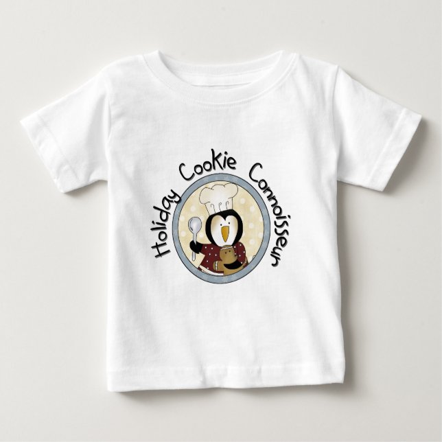 Camiseta Para Bebê Penguin Cookie Connoisseur T-shirts e presentes (Frente)