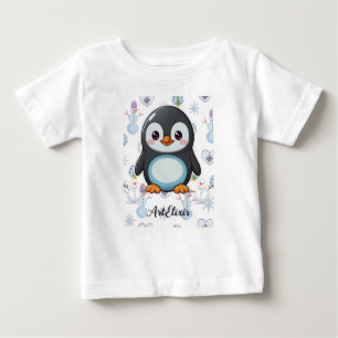 Camiseta Para Bebê Penguin Cute Kawaii Baby Impressão