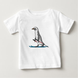 Camiseta Para Bebê Penguin Skier Ski