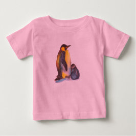 Camiseta Para Bebê Penguins Baby Tutu Bodyfato, Rosa