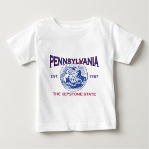 Camiseta Para Bebê PENNSYLVANIA O Estado da Pedra Angular