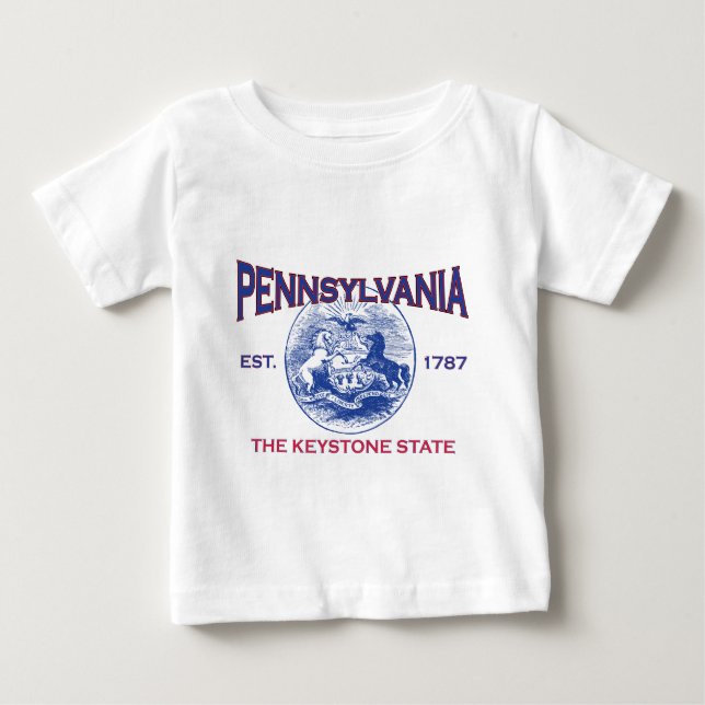 Camiseta Para Bebê PENNSYLVANIA O Estado da Pedra Angular (Frente)