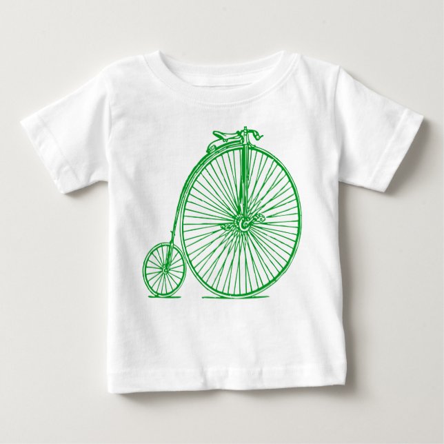 Camiseta Para Bebê Penny Farthing - Grass Green (Frente)